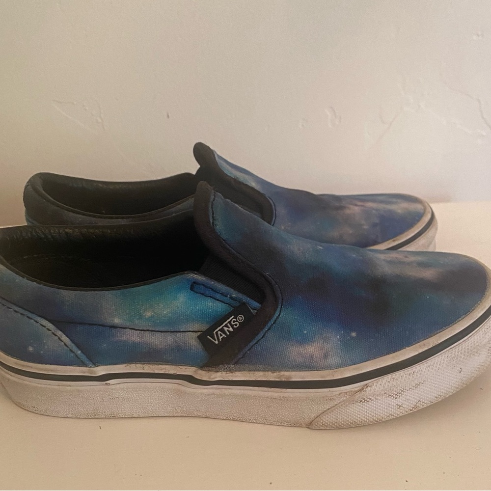 Vans Slip-On Shoes in Galaxy Blue and Black Trim